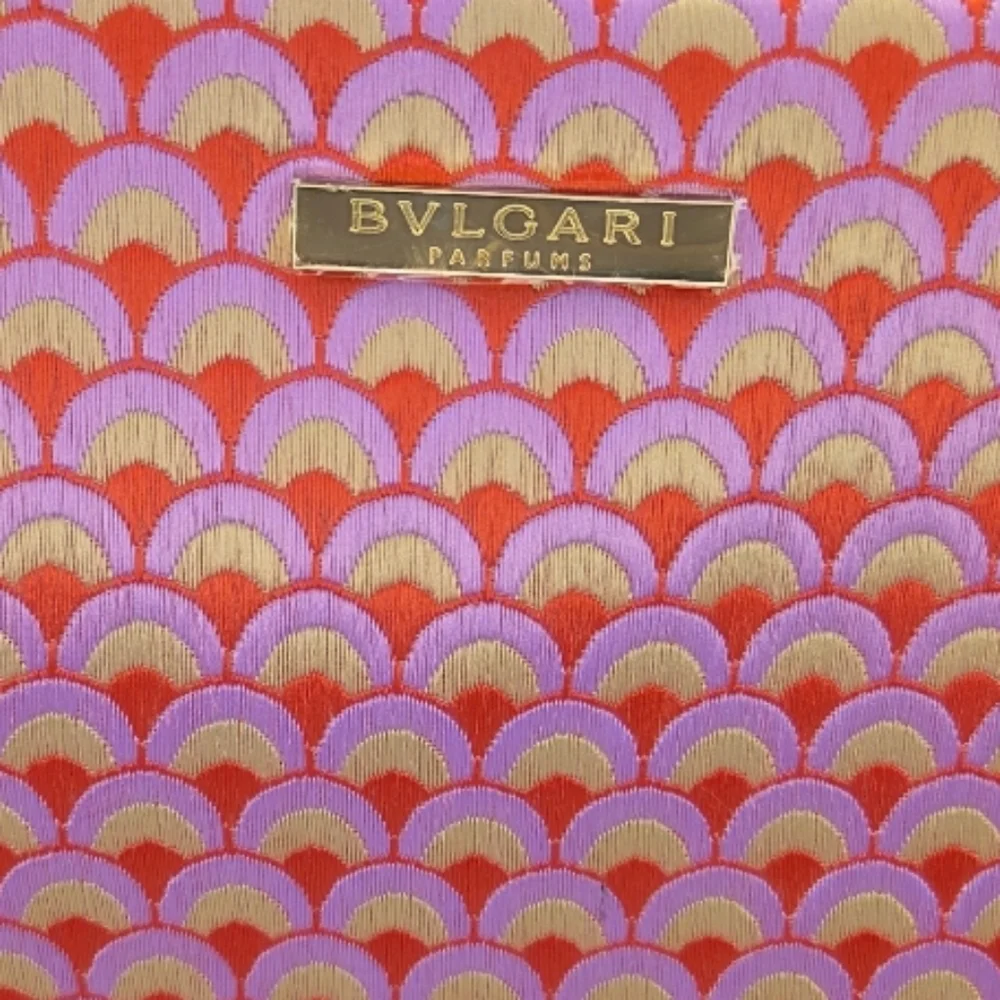 Bvlgari Cosmetic Make-up Bag - Embroidered Red/Violet - New